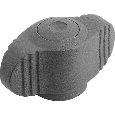 Kipp Wing Grip Miniwing Antibacterial D=M06 A=28, H=15, Form:K, Plastic Gray Ral7015, Comp:Stainless K0274.120006144